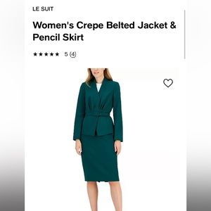 BRAND NEW Le Suit Emerald Green Women’s Skirt Suit - size 4